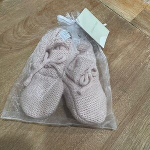 Blush pink baby booties from Elegant Baby